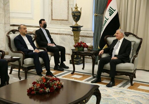 دیدار امیرعبداللهیان با رئیس‌جمهور عراق